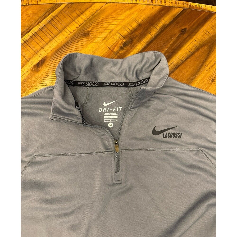 Nike Lax Lacrosse Dri-FIT Quarter Zip Men’s M Gray Pullover Rare Limited Ed